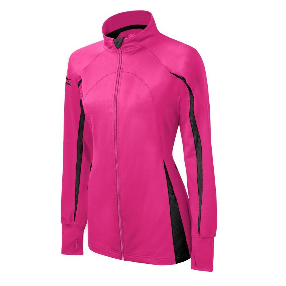 Womens Mizuno Elite 9 Focus Full-Zip Jacket Pink/Black Philippines (NKWYZE079)